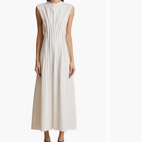 KHAITE | Dresses | Khaite Wes Pintuck Pleated Cotton Midi | Poshmark
